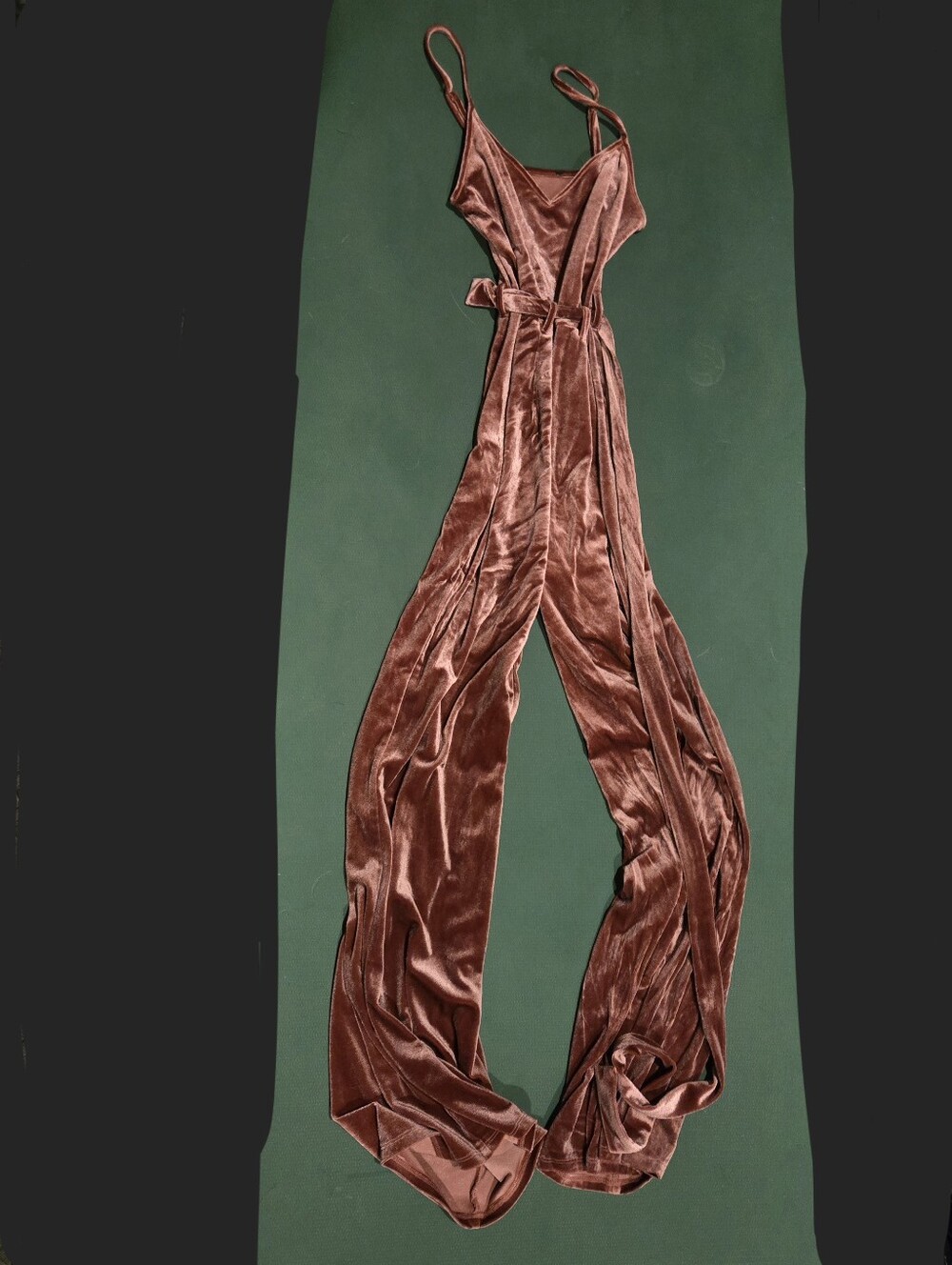 Velvet Wide-Leg Jumpsuit in Rose Pink